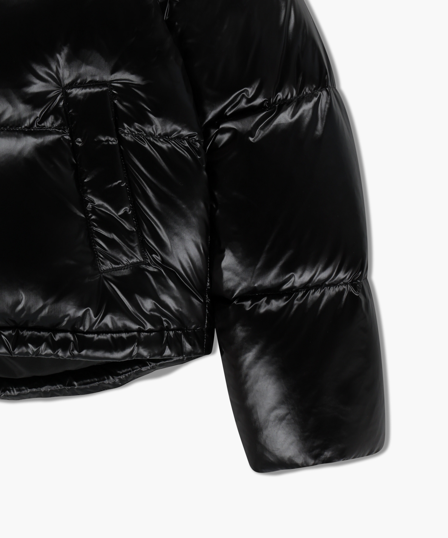 W GLOSSY CROP DOWN JACKET black - MARITHÉ+FRANҪOIS GIRBAUD