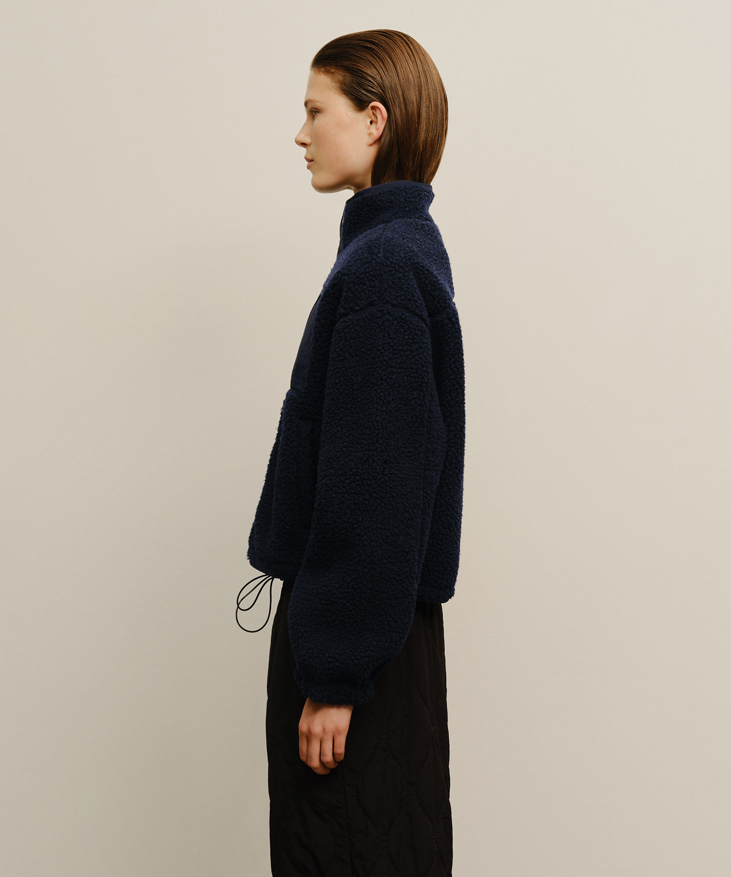 MARITHE SPORT W FLEECE CROP JACKET navy - MARITHÉ+FRANҪOIS GIRBAUD