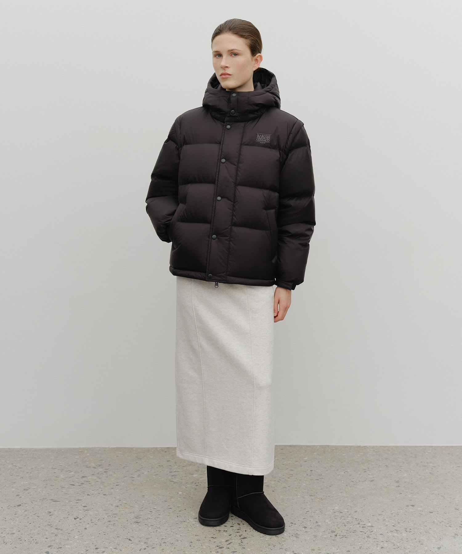 DETATCHABLE DOWN JACKET black - MARITHÉ+FRANҪOIS GIRBAUD