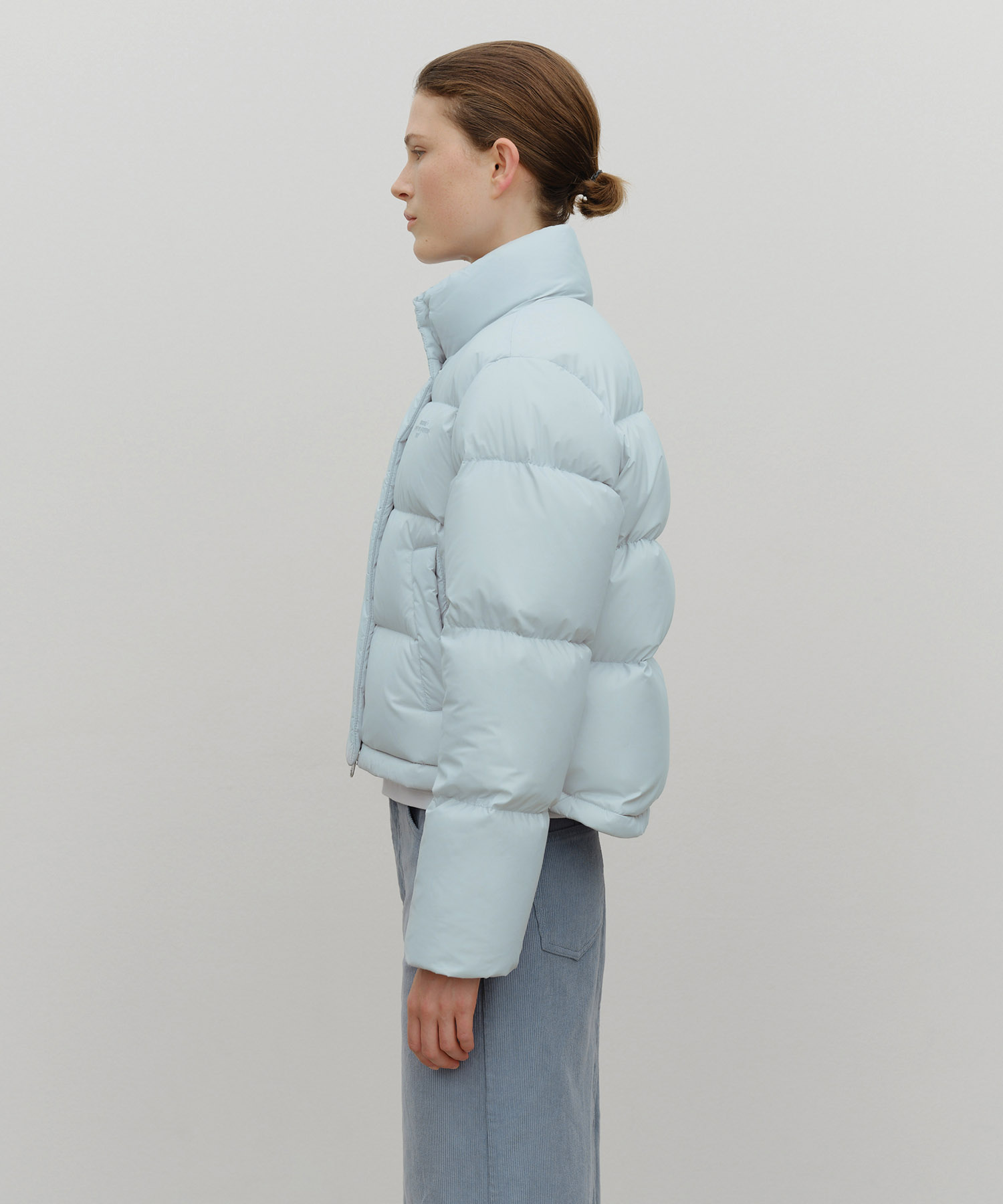 W BASIC CROP DOWN JACKET mint gray - MARITHÉ+FRANҪOIS GIRBAUD