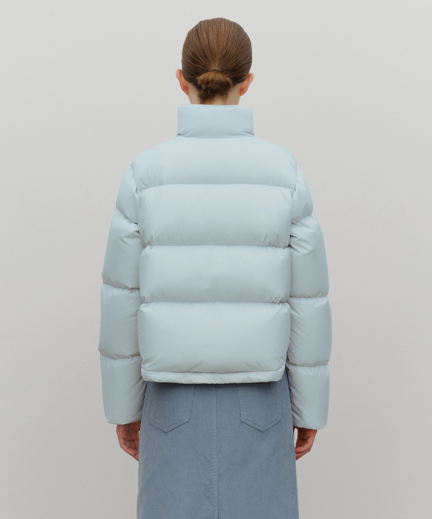 W BASIC CROP DOWN JACKET mint gray - MARITHÉ+FRANҪOIS GIRBAUD