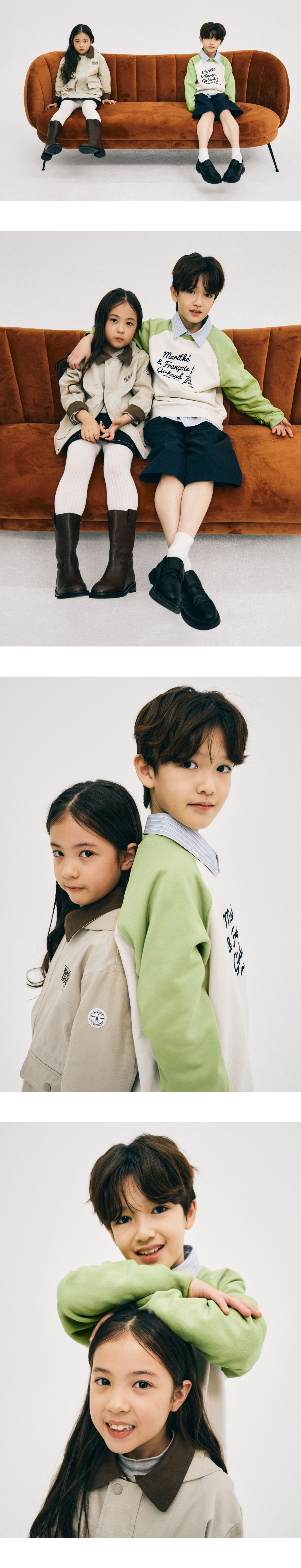 KIDS COLOR BLOCK RAGLAN SWEATSHIRT light green - MARITHE