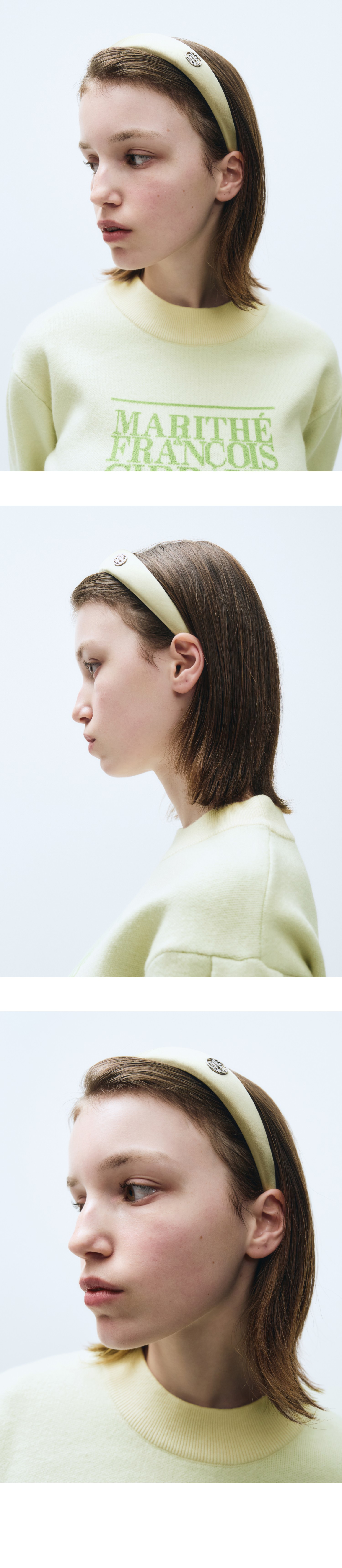 【MARITHEFRANCOISGIRBAUD】CIRCLE LOGO SATIN HAIR BAND MARITHE FRANCOIS GIRBAUD] CIRCLE LOGO SATIN HAIR BAND IVORY