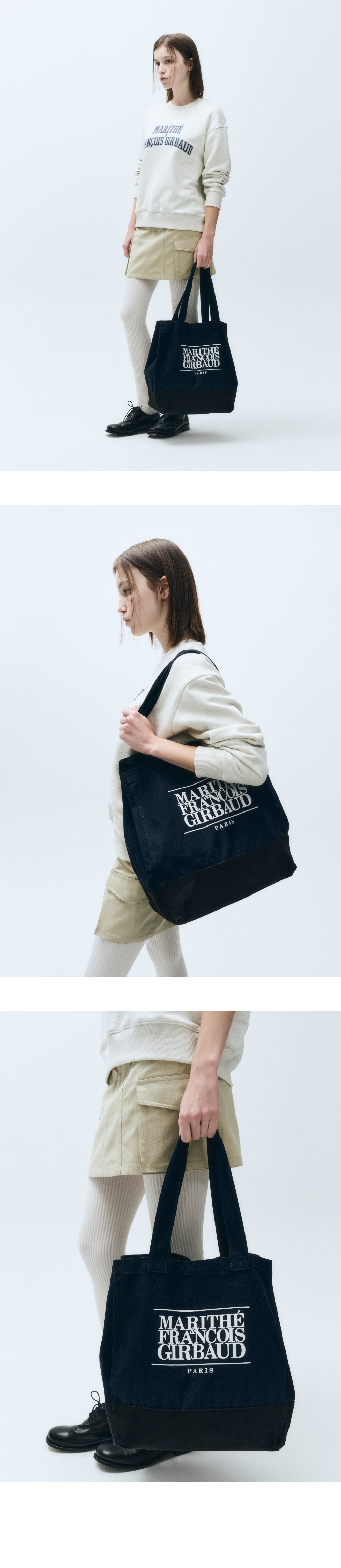 ☆Marithe + Francois Girbaud☆ CLASSIC LOGO BIG SHOPPER BAG CLASSIC LOGO BIG SHOPPER BAG navy - MARITHE FRANCOIS GIRBAUD