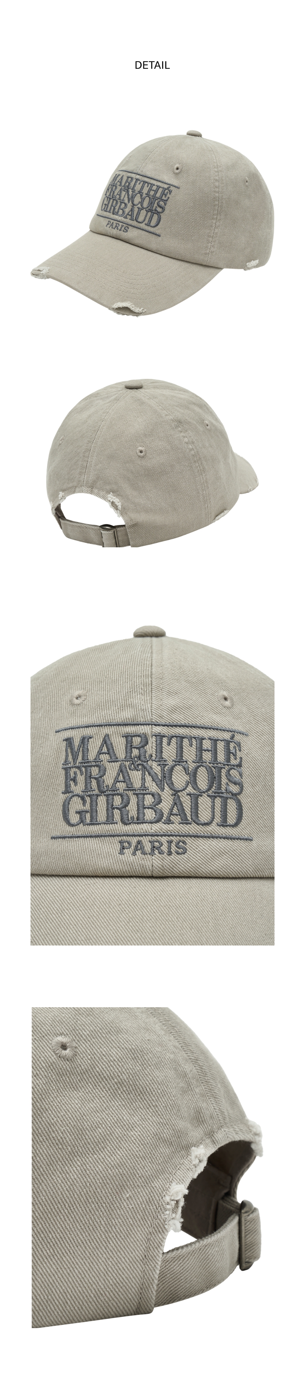 【MARITHE】CLASSIC LOGO DAMAGED OVERFIT CAP Marithe Francois Girbaud CLASSIC LOGO DAMAGED OVERFIT C