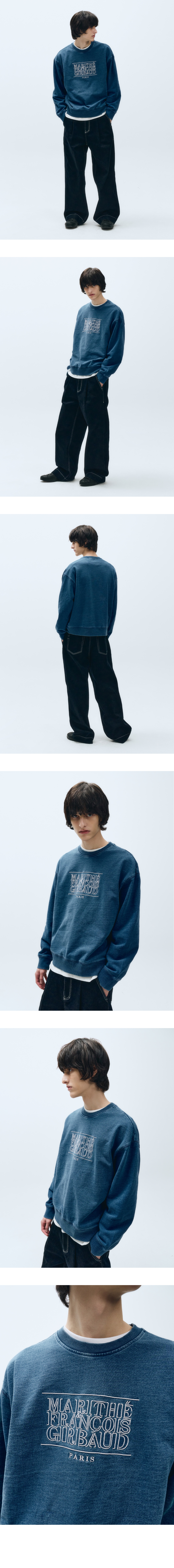 CLASSIC LOGO DYEING OVERSIZED SWEATSHIRT indigo - MARITHE