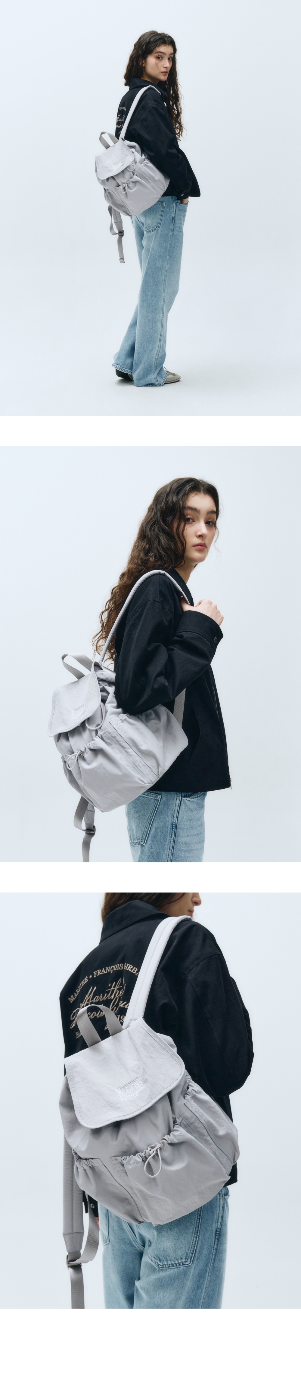6/20 예약발송] CLASSIC LOGO STOPPER POCKET BACKPACK gray