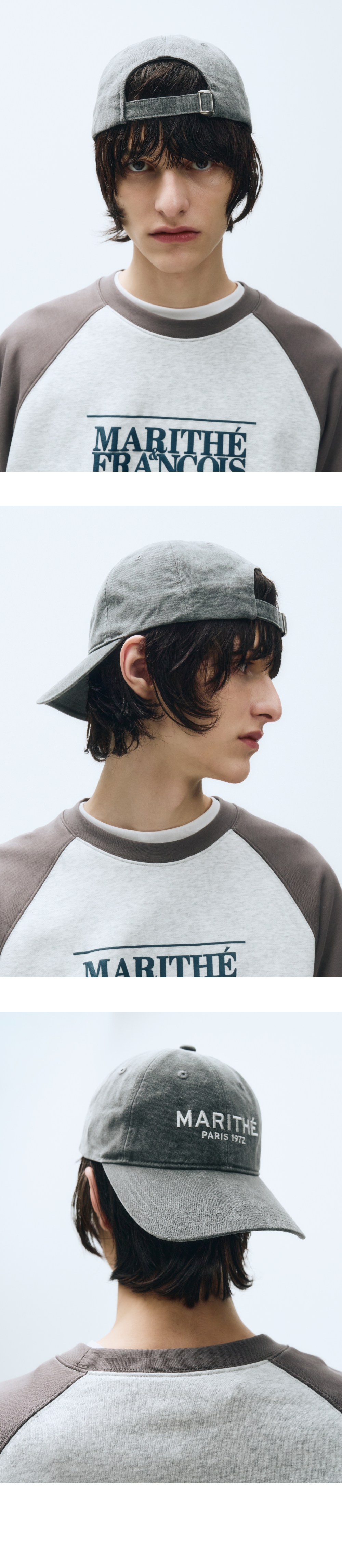 DENIM WASHING REGULAR LOGO BALL CAP black - MARITHE FRANCOIS