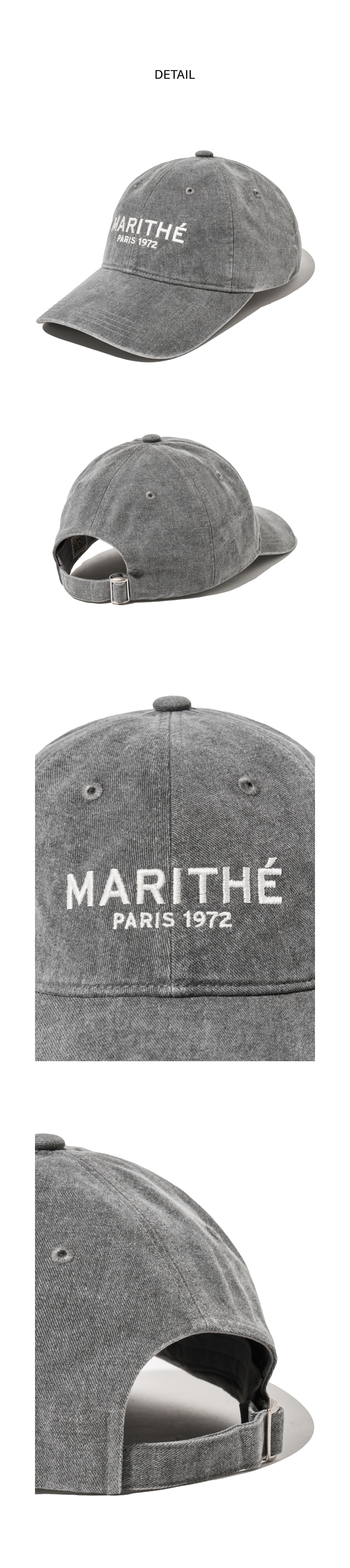 MARITHE ♥ DENIM WASHING REGULAR LOGO BALL CAP /追跡付 DENIM WASHING REGULAR LOGO BALL CAP black - MARITHÉ+FRANҪOIS