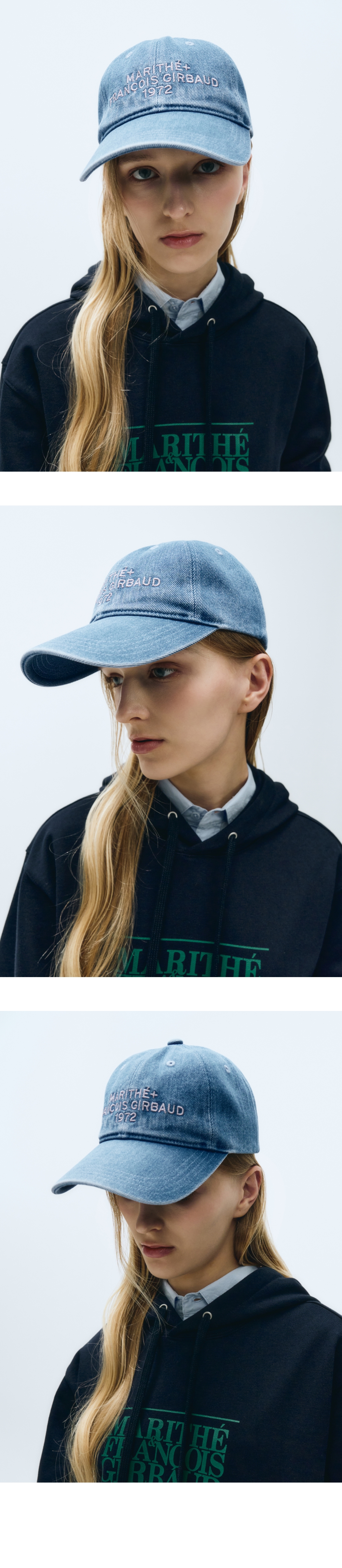 【MARITHE FRANCOIS GIRBAUD】LETTERING LOGO BALL CAP‐BLUE CLASSIC LOGO CAP blue - MARITHE FRANCOIS GIRBAUD