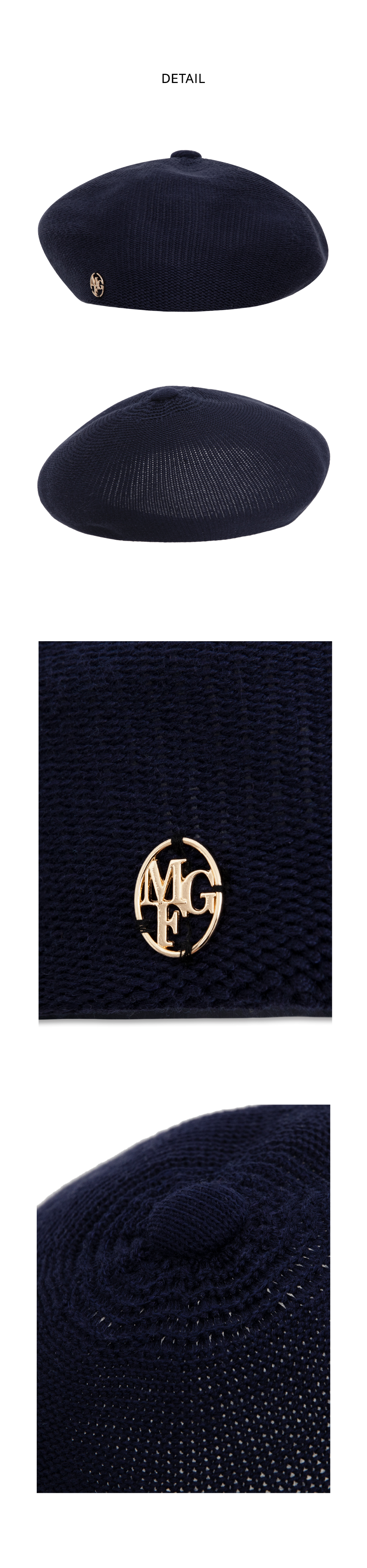 METAL CIRCLE LOGO KNIT BERET navy - MARITHE FRANCOIS GIRBAUD