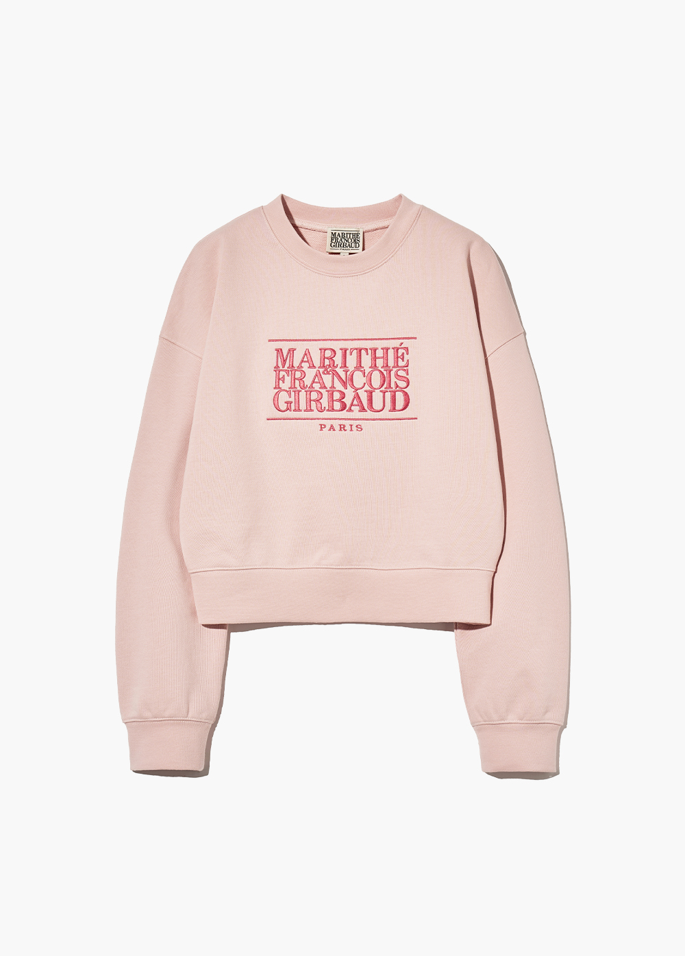 W CLASSIC LOGO CROP SWEATSHIRT light pink - MARITHE FRANCOIS