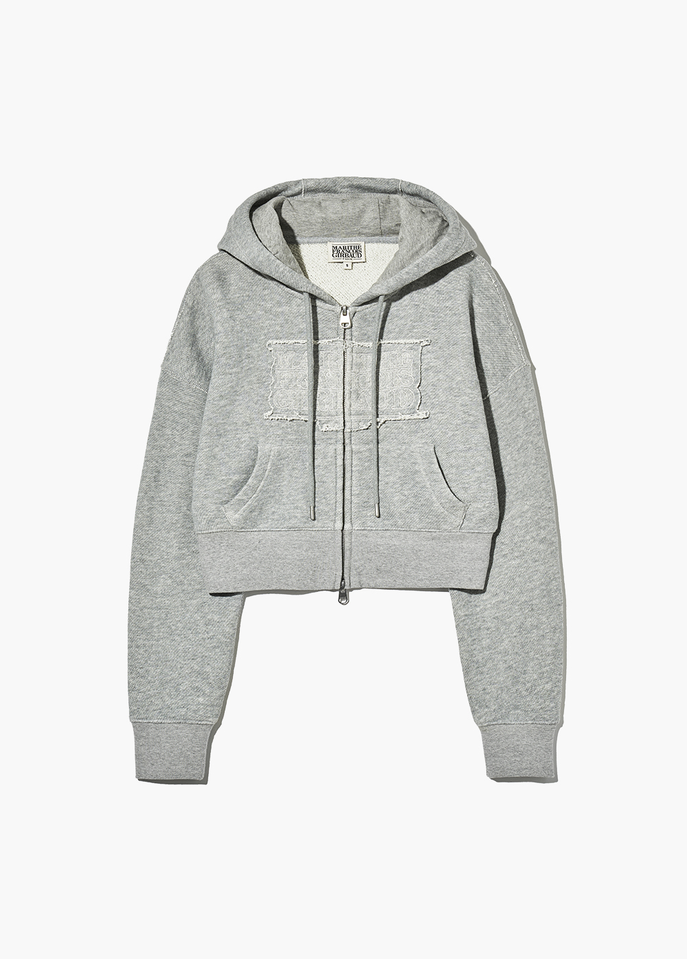 W CLASSIC LOGO MELANGE CROP HOODIE ZIPUP melange gray