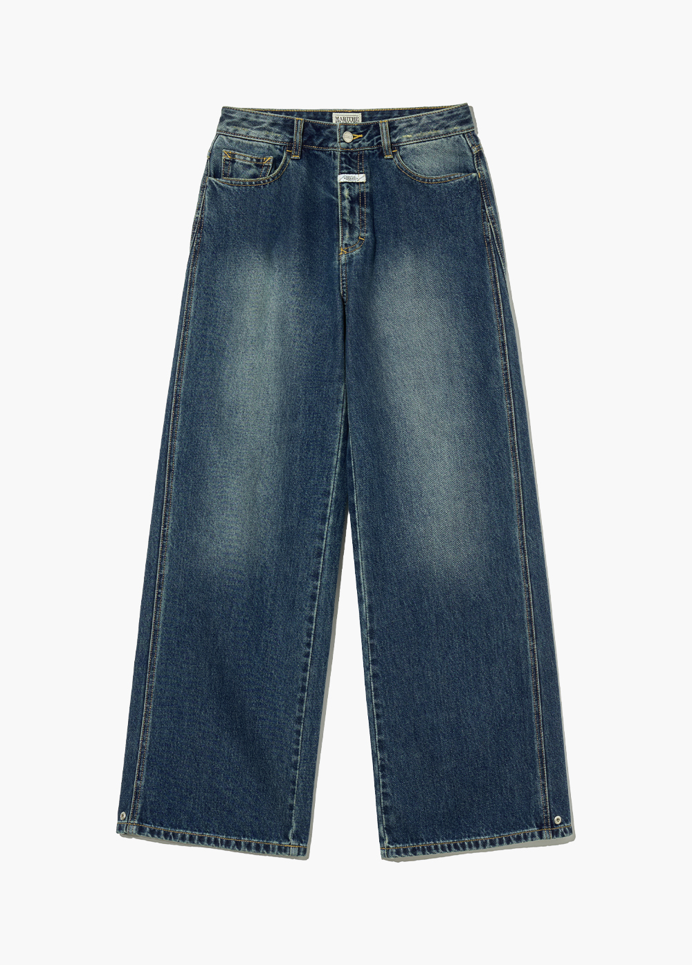 W LOW RISE TWO-WAY DENIM PANTS blue - MARITHE FRANCOIS GIRBAUD