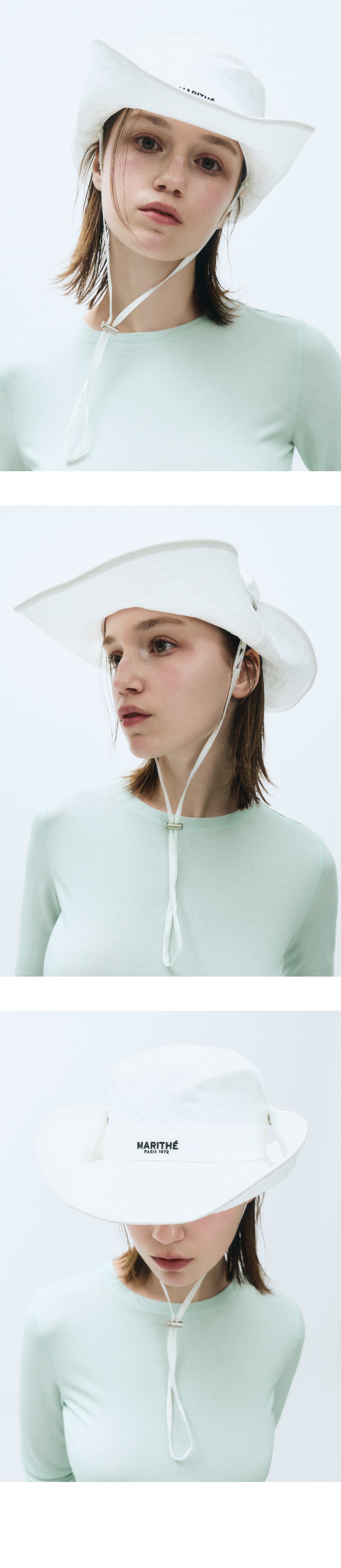 男女兼用【MARITHE】REGULAR LOGO BRIM HAT Marithe Francois Girbaud REGULAR LOGO BRIM HAT white