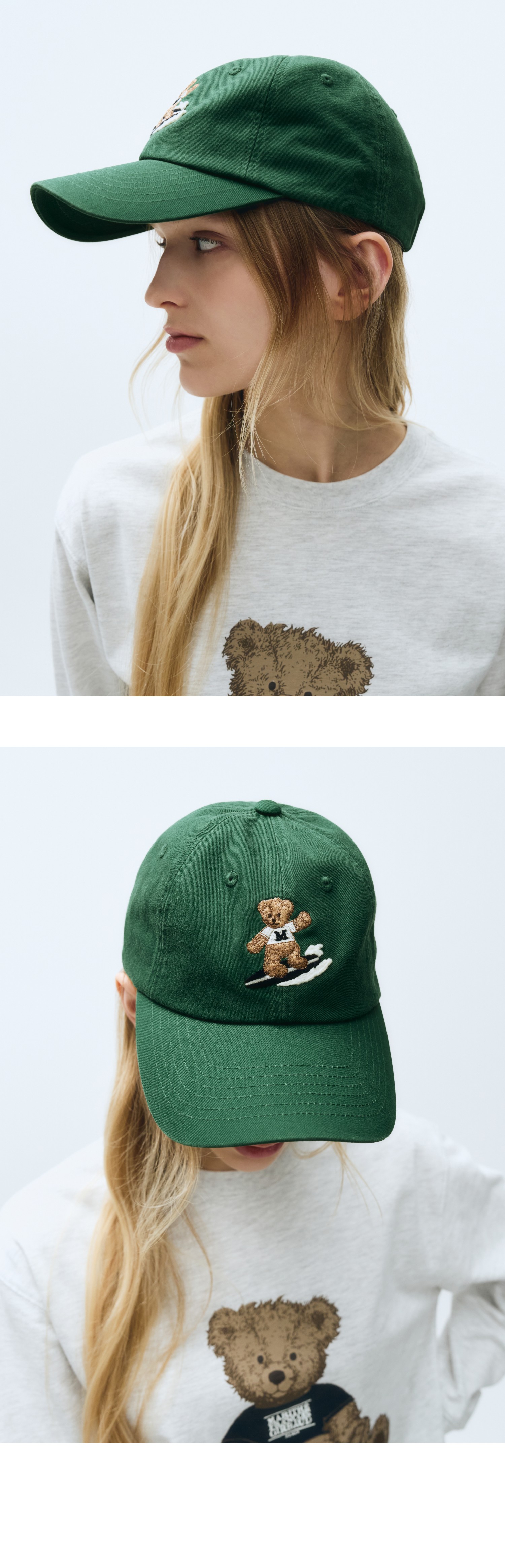 キャップ Marithe + Francois Girbaud DOODLE BEAR CAP dark green SURFING DOODLE BEAR CAP green - MARITHE FRANCOIS GIRBAUD