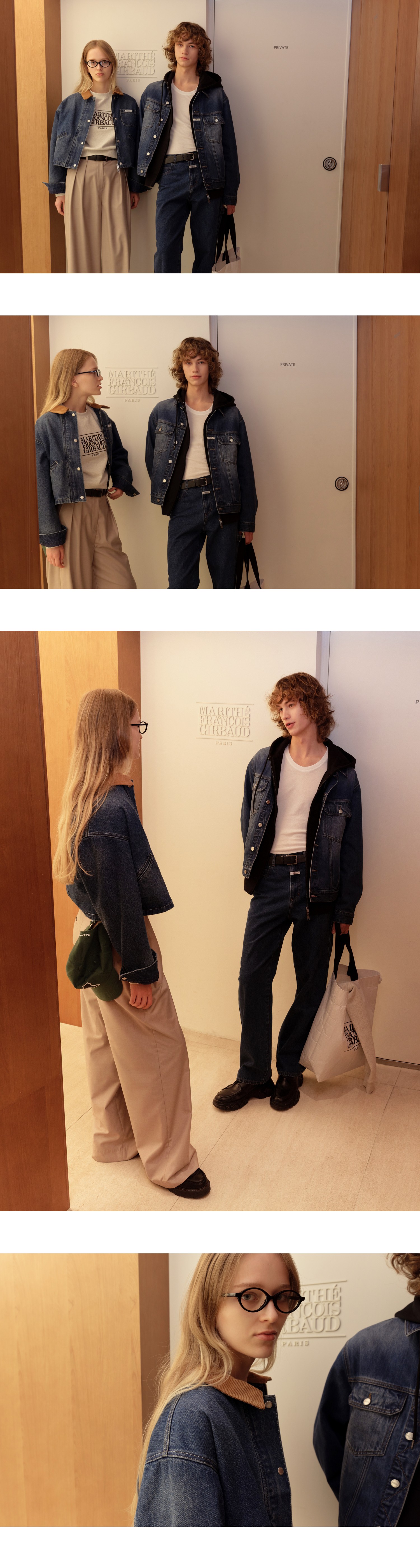 ● MARITHE ● 25SS W NECK POINT CROP WORK JACKET MARITHÉ FRANÇOIS GIRBAUD W NECK POINT CROP WORK JACKET | WY