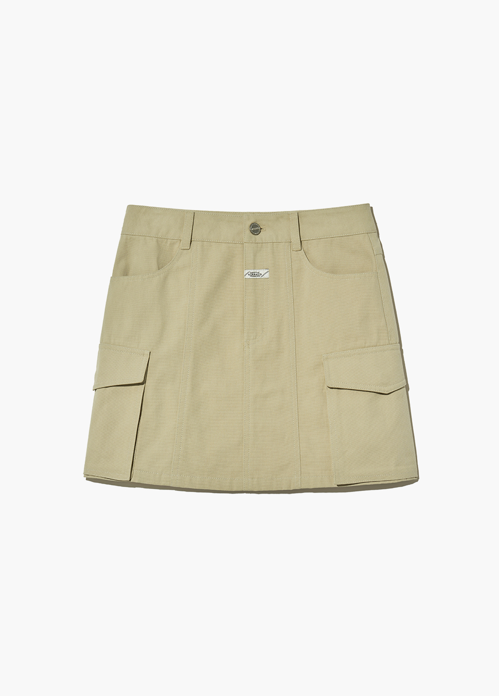 スカート Marithe + Francois Girbaud W COTTON CARGO SKIRT beige Vtg 1990's Marithe Francois Girbaud Extra High Waist Layered