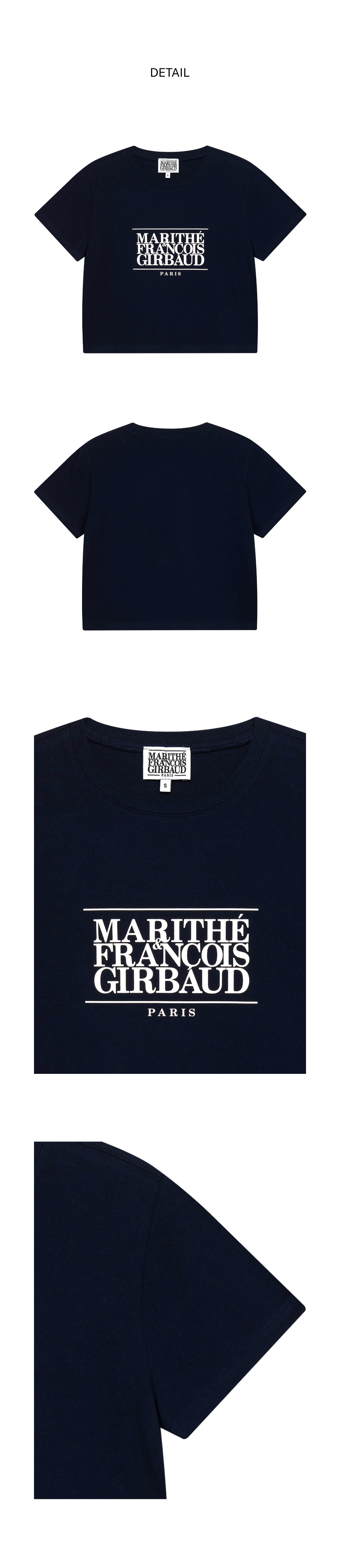 W CLASSIC LOGO CROP TEE navy - MARITHE FRANCOIS GIRBAUD