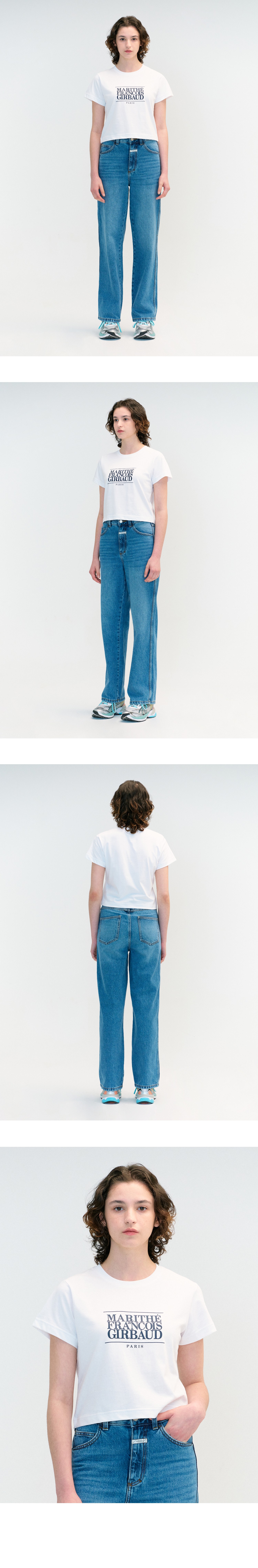 MUSINSA公式 | MARITHÉ W CLASSIC LOGO CROP TEE white