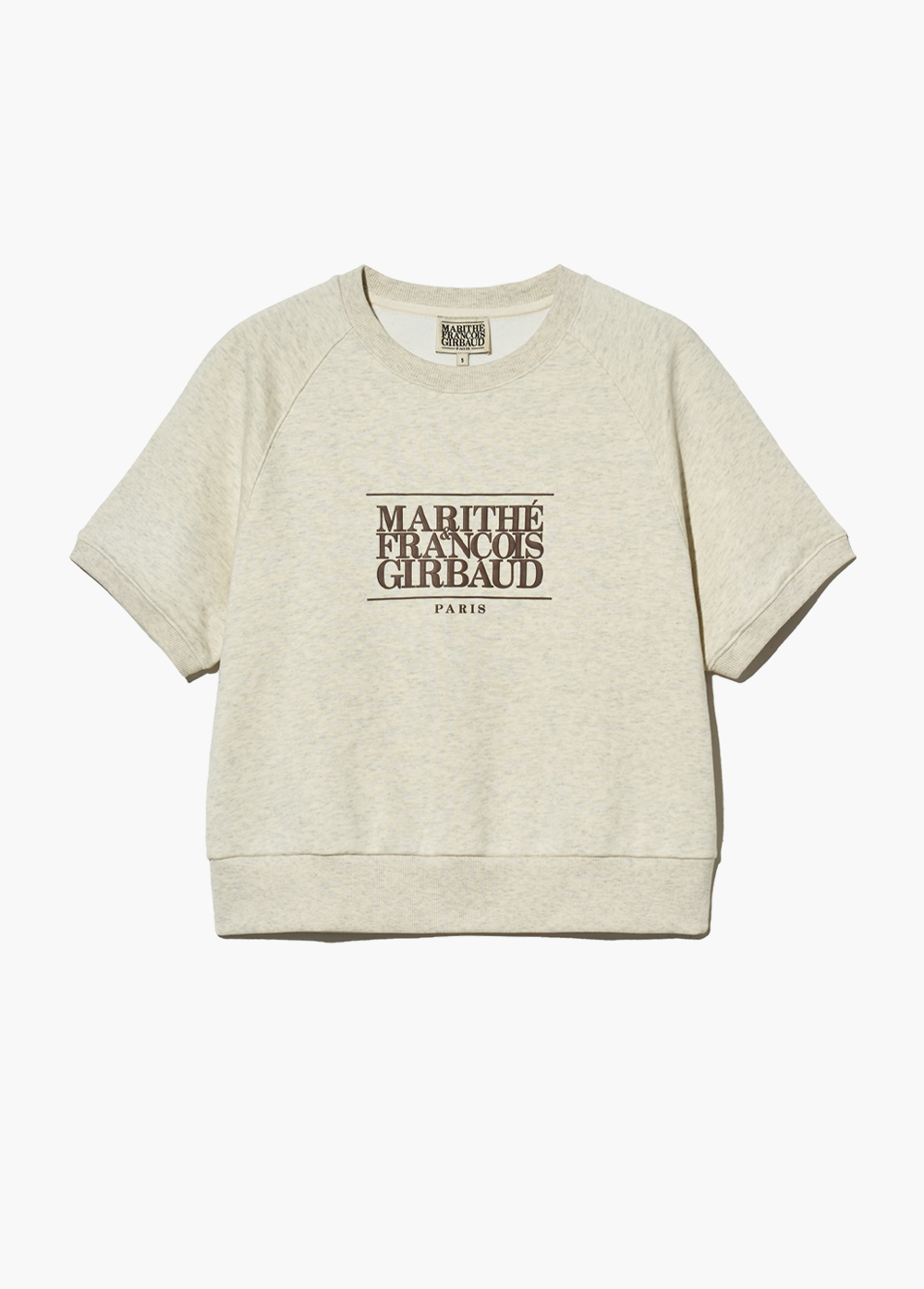 ★Marithe + Francois Girbaud★ CLASSIC LOGO STAMP TEE oatmea W CLASSIC LOGO HALF SWEATSHIRT oatmeal - MARITHE FRANCOIS