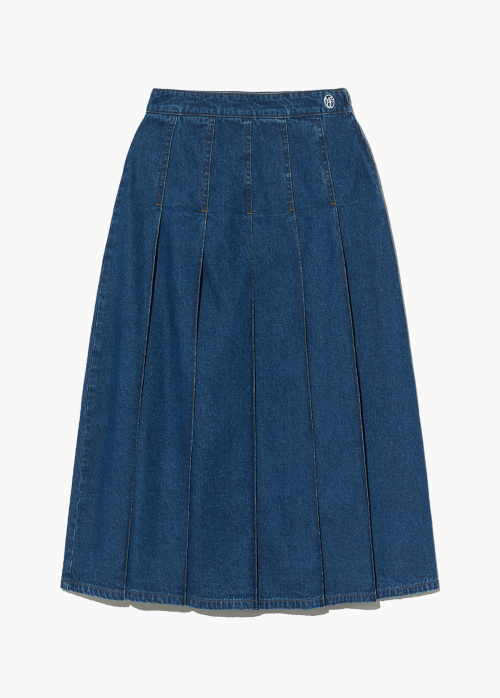 W DENIM PLEATS SKIRT blue - MARITHE FRANCOIS GIRBAUD