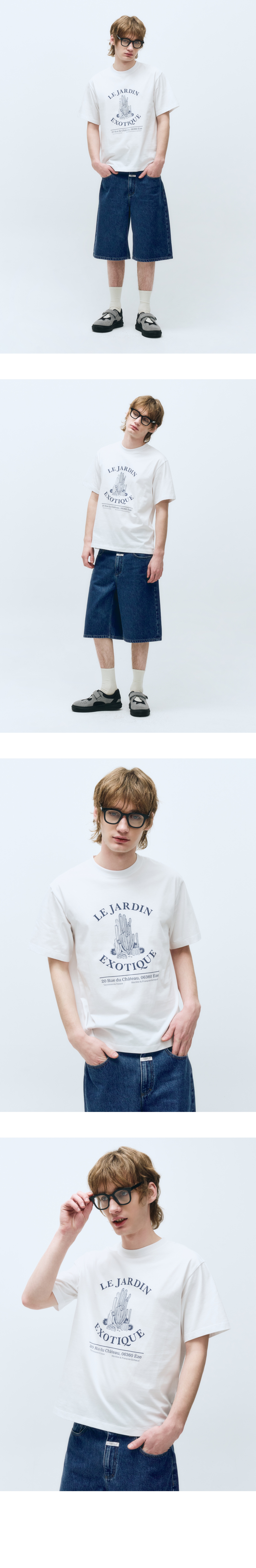 MARITHE◆CACTUS GRAPHIC HALF TEE 韓国人気 CACTUS GRAPHIC HALF TEE black - 감도 깊은 취향 셀렉트샵 29CM