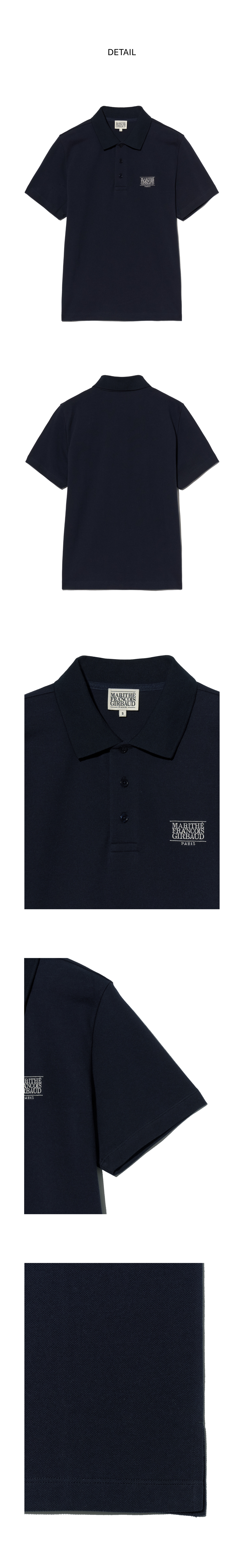 Marithe Francois Girbaud CLASSIC LOGO PK COLLAR TEE nav