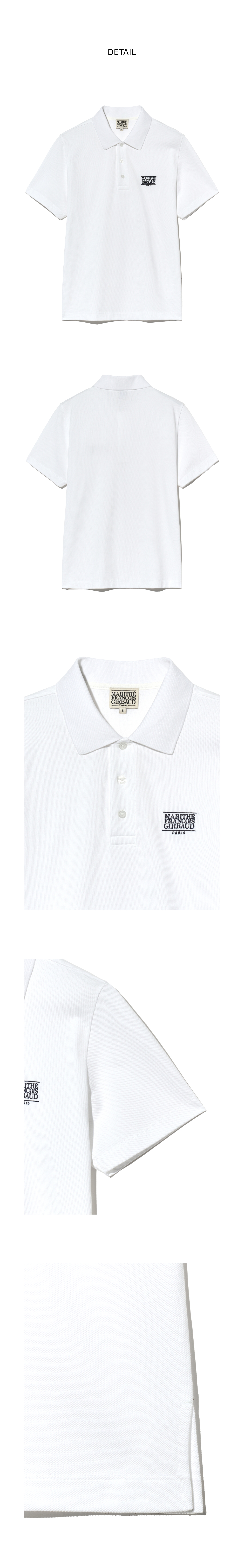 Marithe Francois Girbaud CLASSIC LOGO PK COLLAR TEE whi