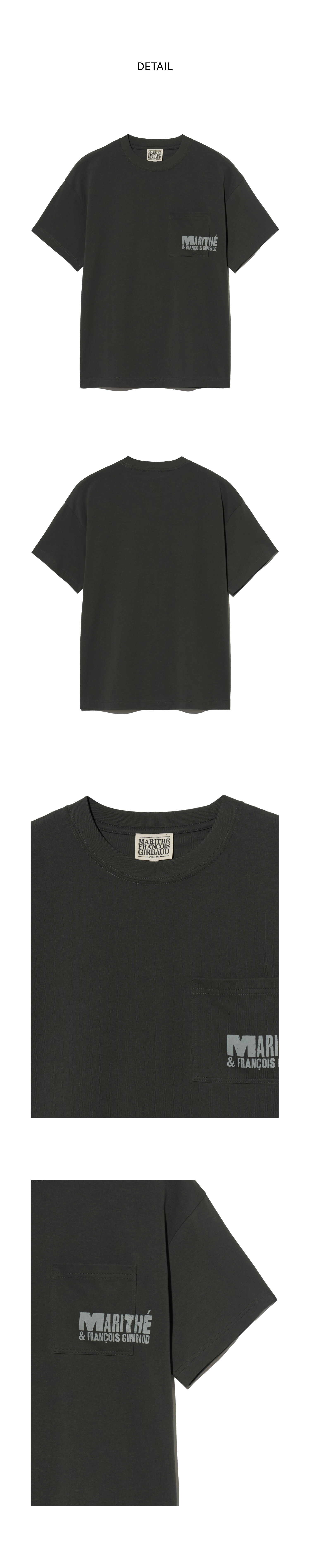 ★Marithe + Francois Girbaud★ POCKET LOGO TEE charcoal POCKET LOGO TEE charcoal - MARITHE FRANCOIS GIRBAUD