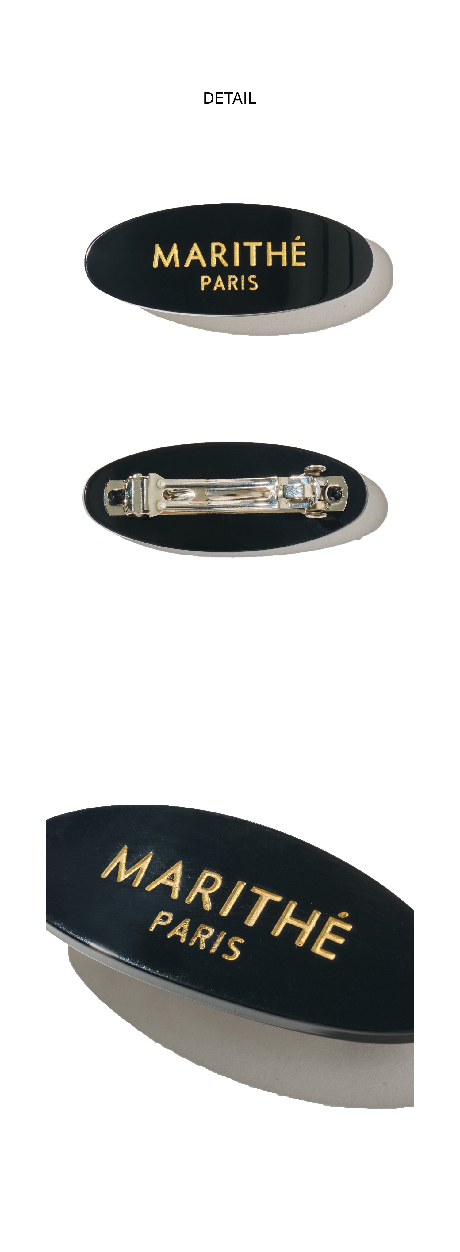 ヘアアクセサリー [MARITHE FRANCOIS GIRBAUD] REGULAR LOGO OVAL HAIR PIN REGULAR LOGO OVAL HAIR PIN black - MARITHE FRANCOIS GIRBAUD