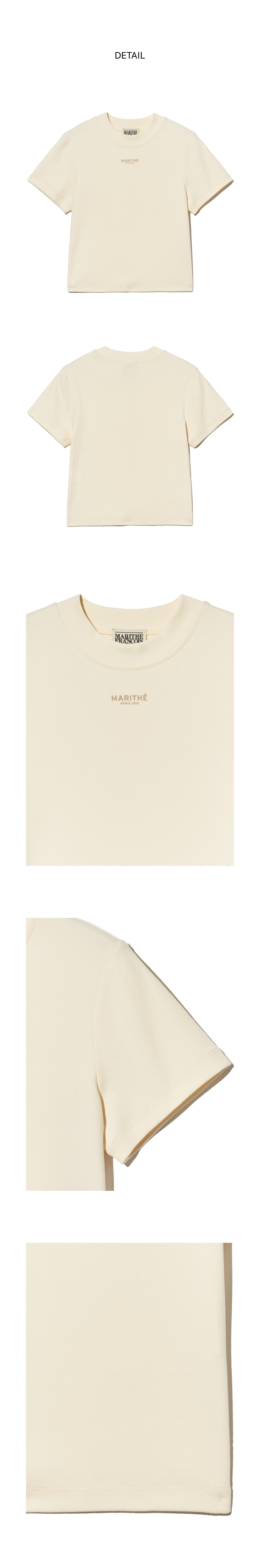 W MOCK NECK CROP TEE - 2 COLORS IVORY