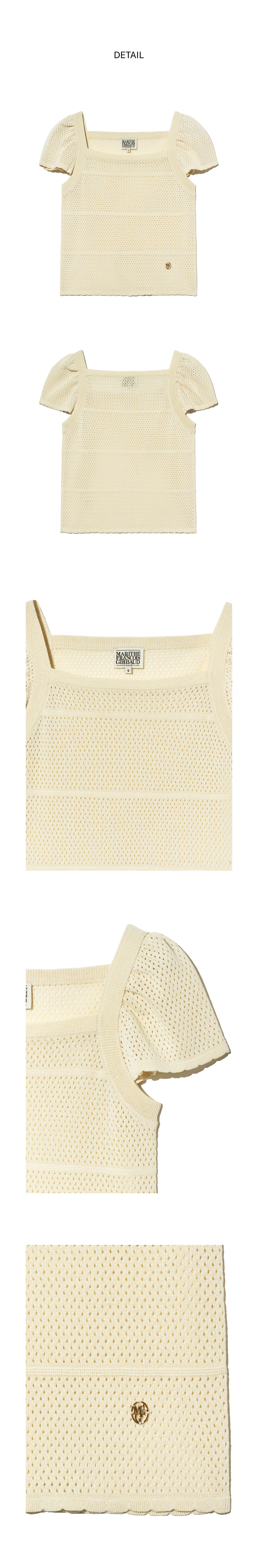 W RUFFLE STRAP KNIT TOP ivory - MARITHE FRANCOIS GIRBAUD