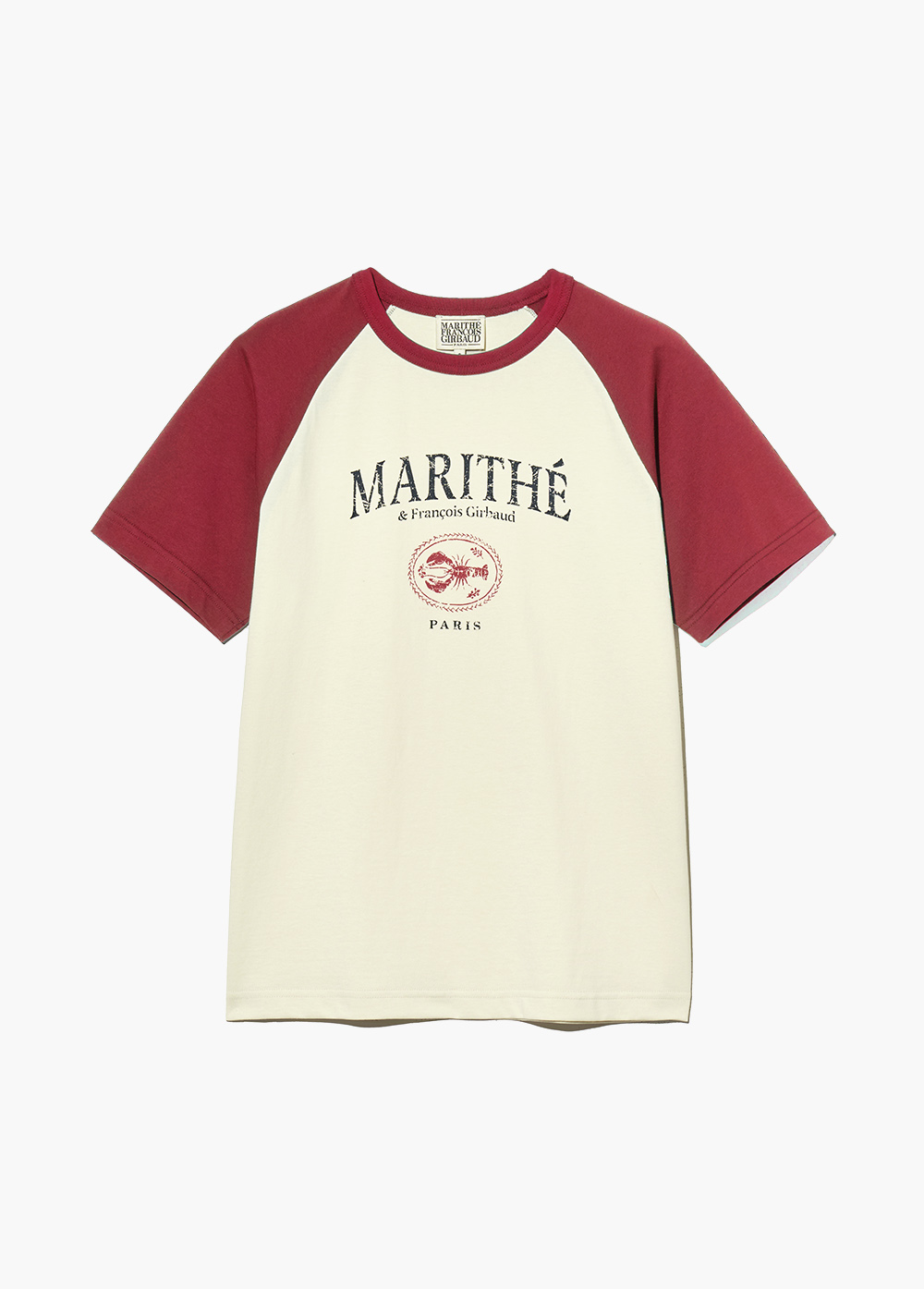 【Marithe + Francois Girbaud】 AEROCOOL ANCHOR GRAPHIC TEE AEROCOOL RAGLAN GRAPHIC TEE red - MARITHE FRANCOIS GIRBAUD