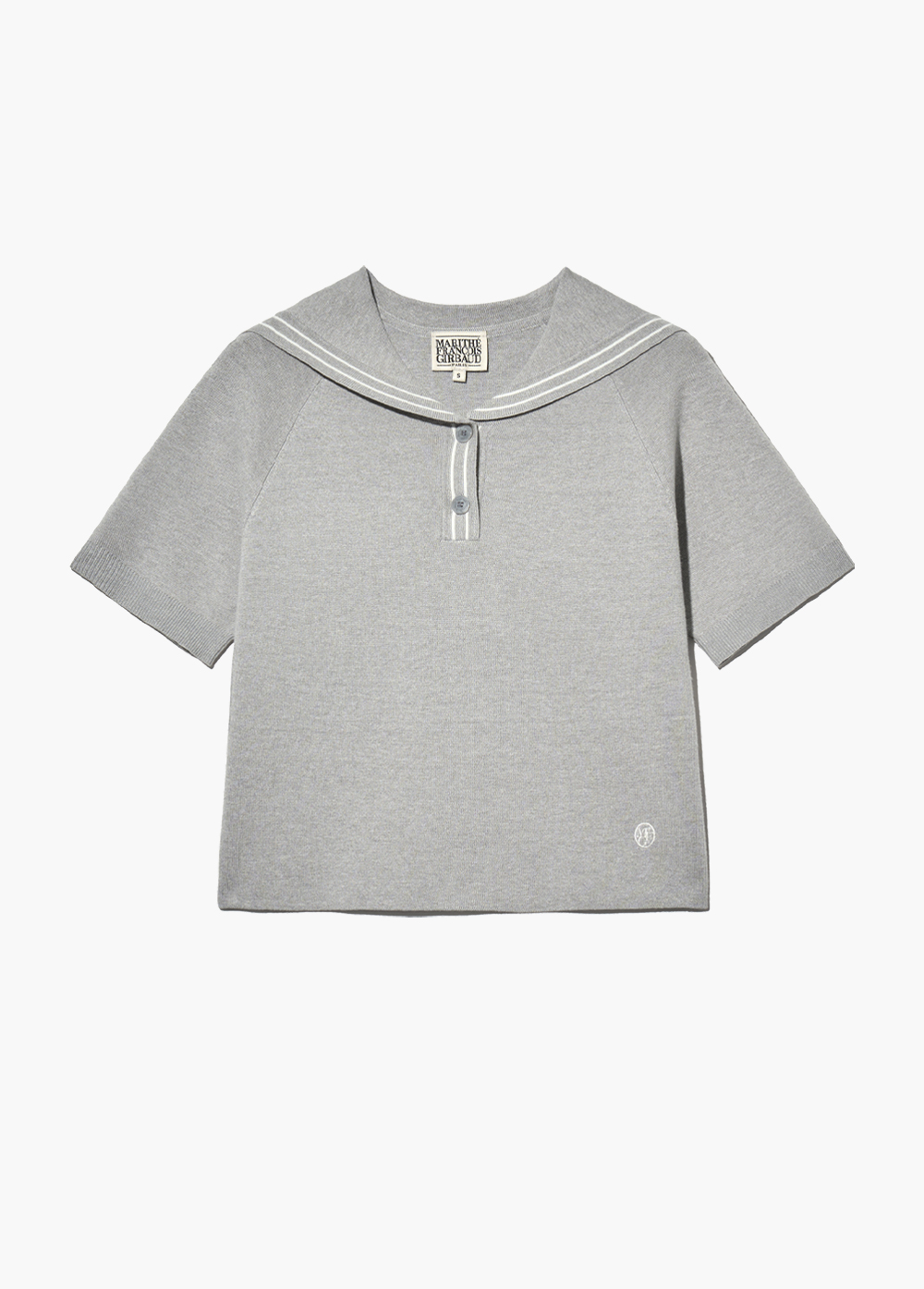 ★MARITHE★ W MARINE SAILOR HALF KNIT W MARINE SAILOR HALF KNIT light gray - MARITHE FRANCOIS GIRBAUD