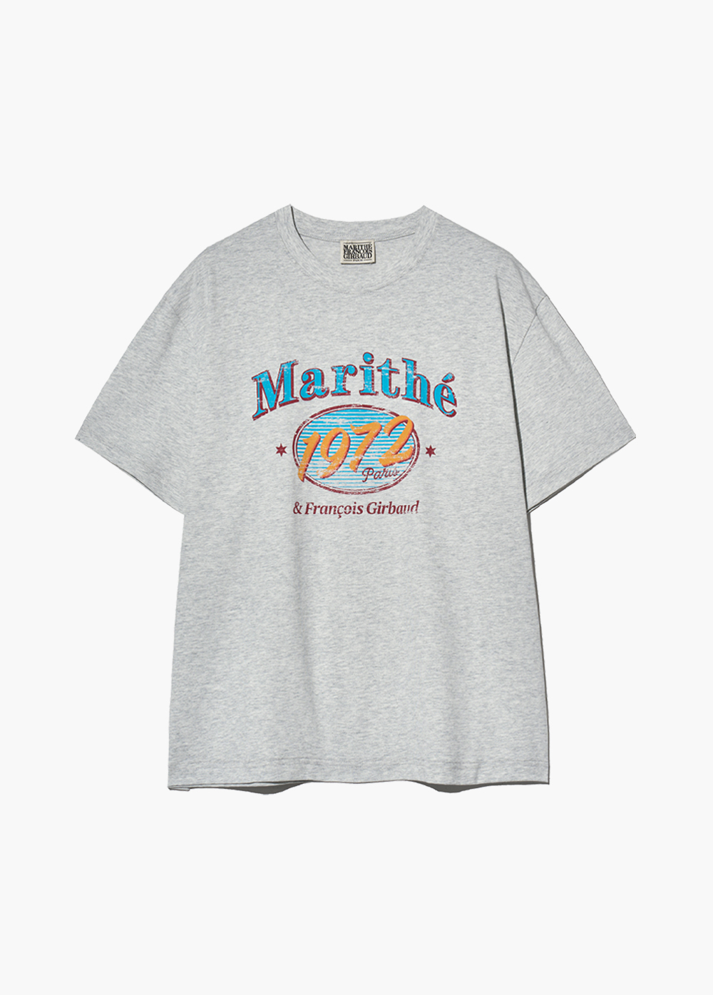 W OVERSIZED ELLIPSE GRAPHIC TEE light heather gray - MARITHE