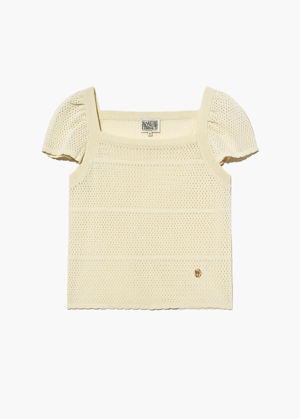 トップス [MARITHE] W RUFFLE STRAP KNIT TOP W RUFFLE STRAP KNIT TOP ivory - MARITHE FRANCOIS GIRBAUD