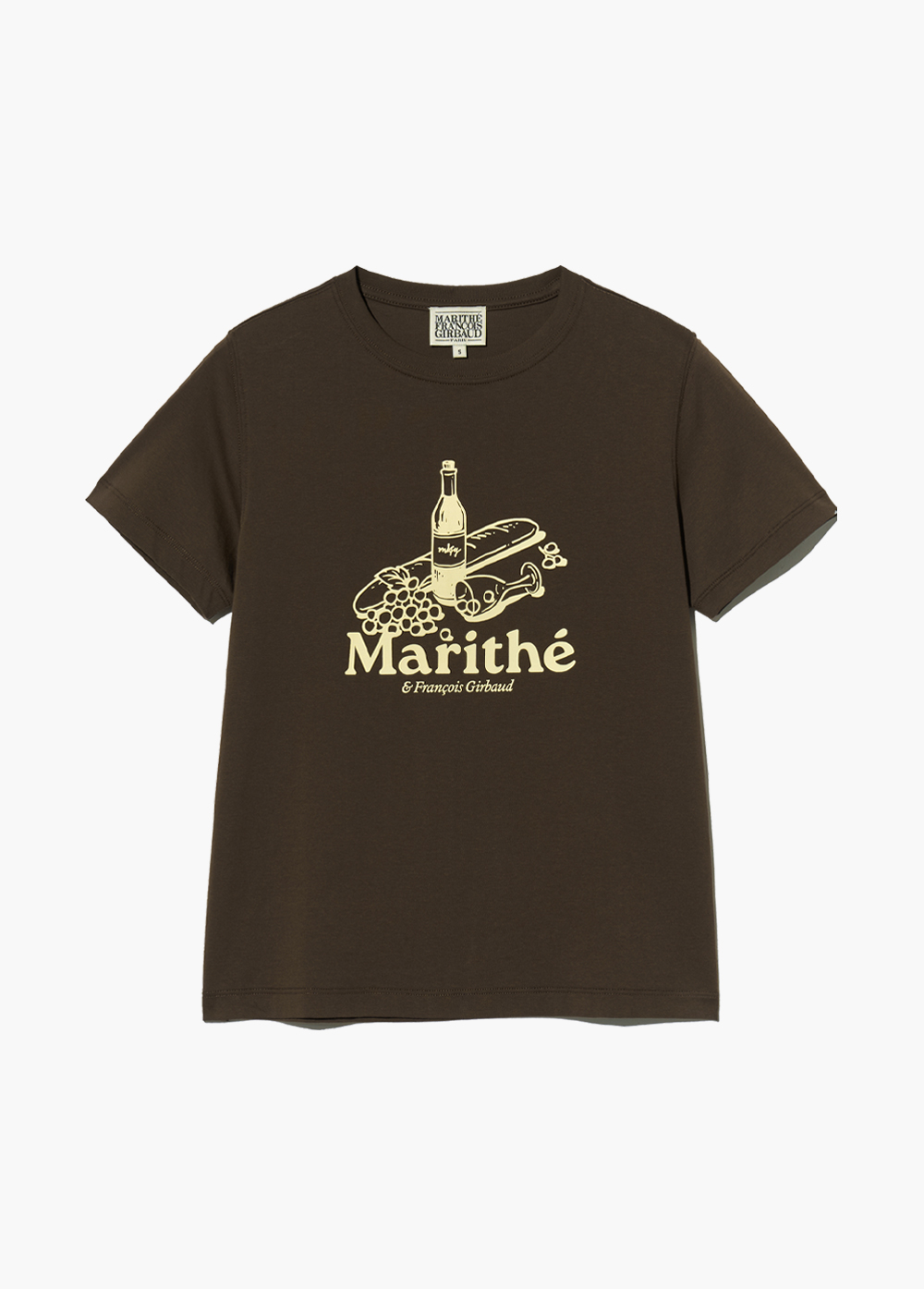 ★Marithe + Francois Girbaud★ W WINE GRAPHIC TEE brown MFG4 W WINE GRAPHIC TEE brown - MARITHE FRANCOIS GIRBAUD