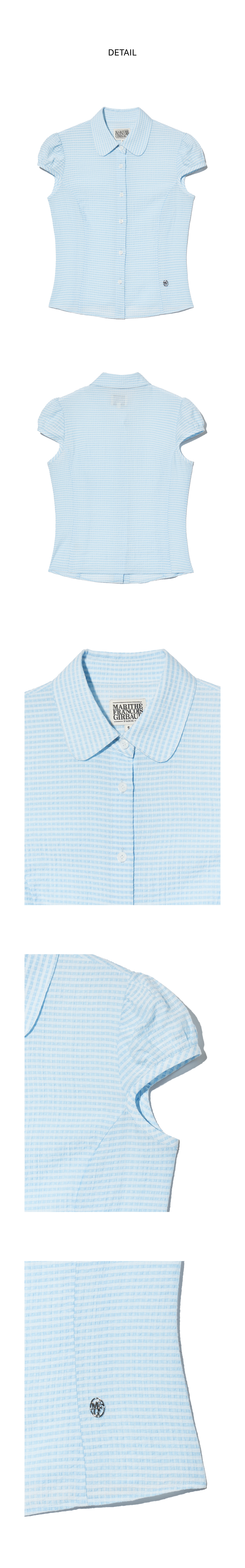 W CIRCLE LOGO CAP SLEEVE SHIRT blue - MARITHE FRANCOIS GIRBAUD