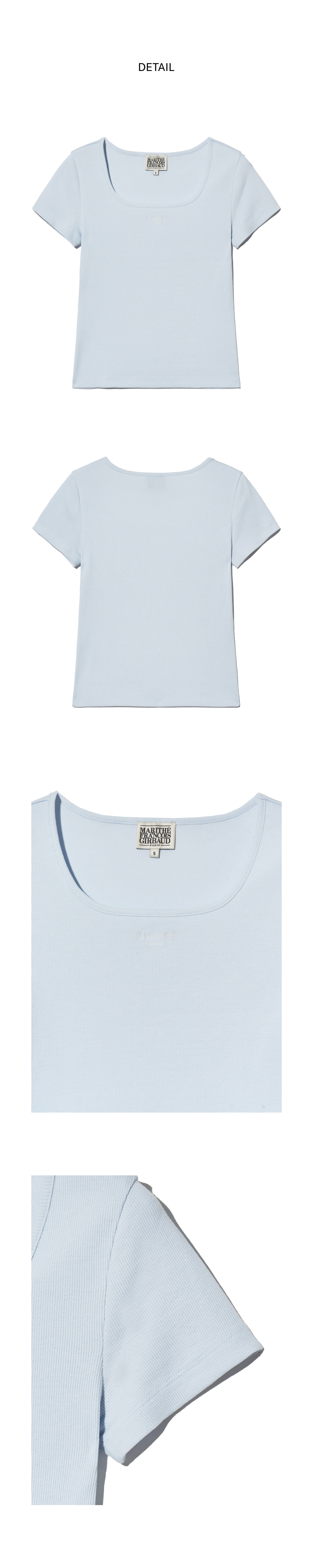 ★Marithe + Francois Girbaud★ W SLIM FIT SQUARE NECK TEE li Marithe Francois Girbaud W SLIM FIT SQUARE NECK TEE lig