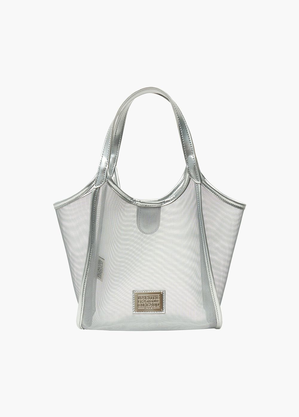 CLASSIC LOGO SHEER MESH TOTE BAG silver - MARITHE FRANCOIS