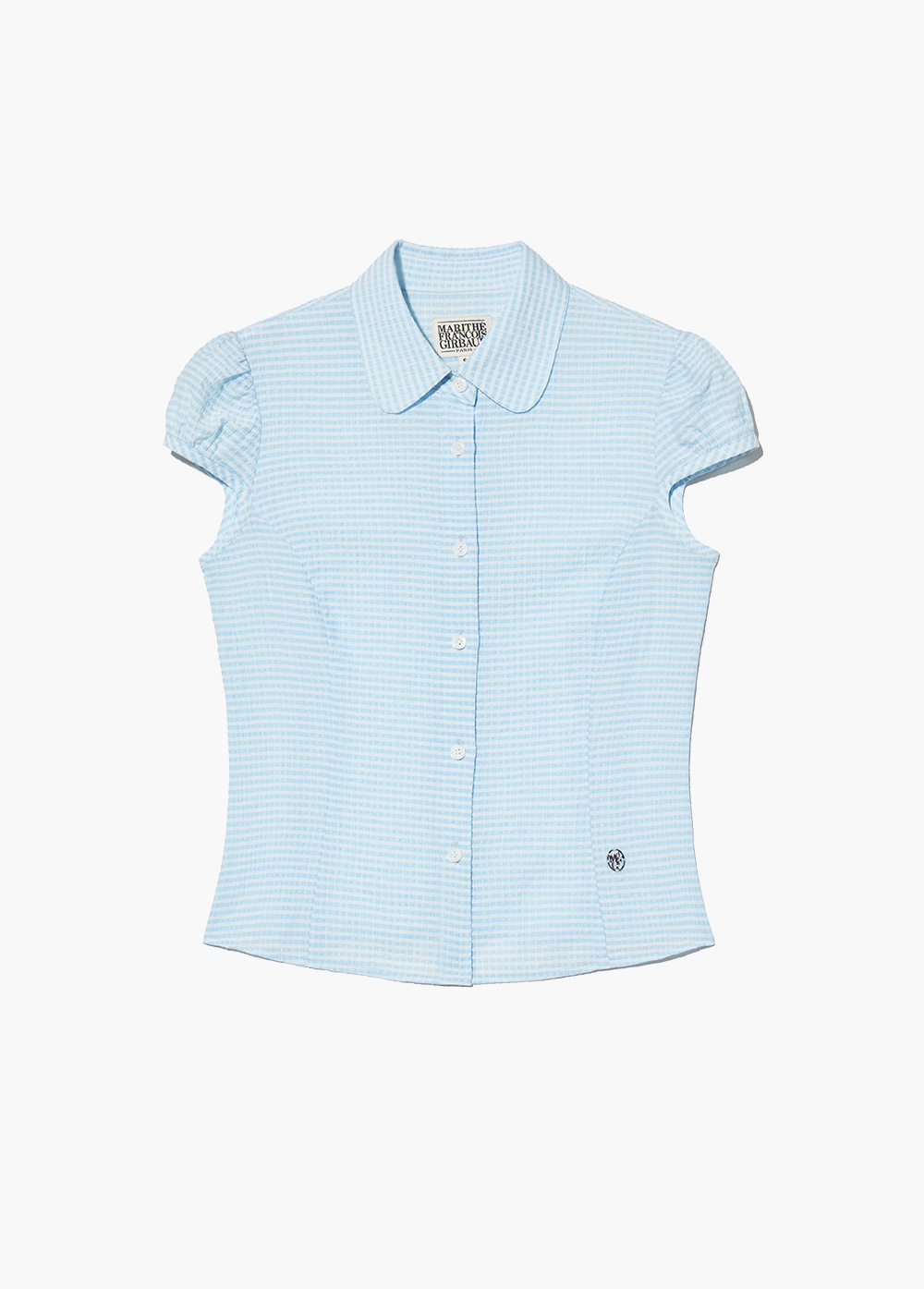 W CIRCLE LOGO CAP SLEEVE SHIRT blue - MARITHE FRANCOIS GIRBAUD