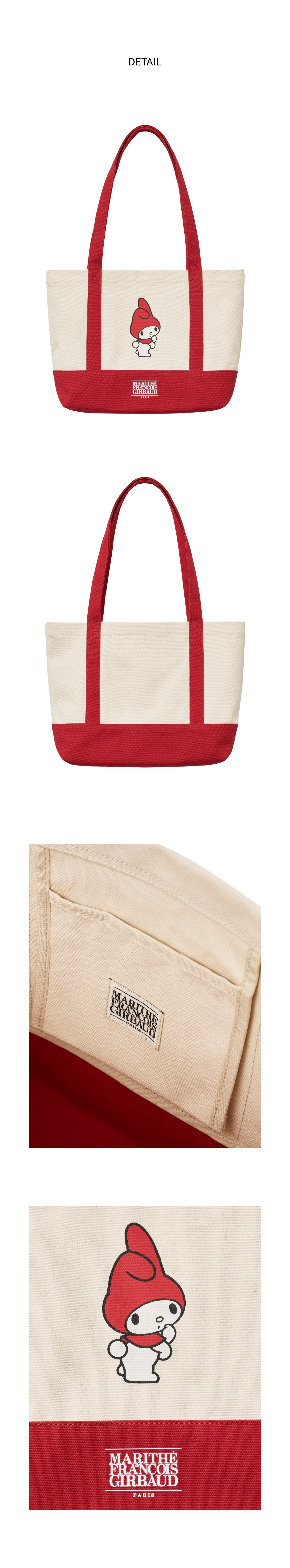 MARITHE X MY MELODY CLASSIC LOGO CANVAS SHOULDER BAG red