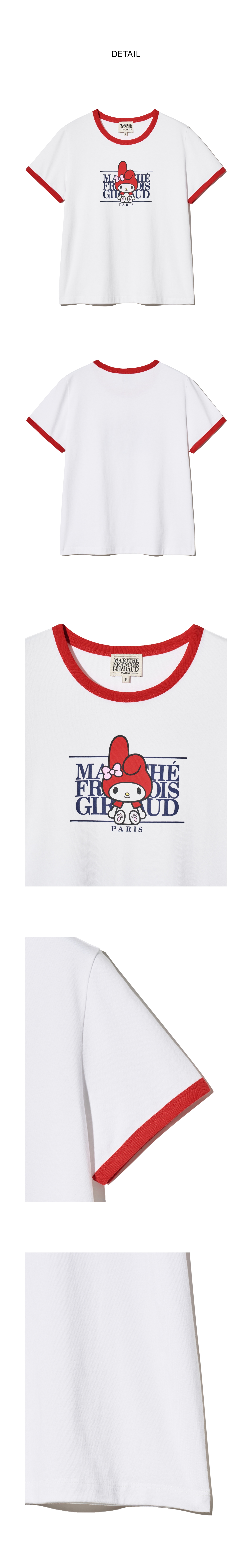 Marithe Francois Girbaud X MY MELODY W RINGER TEE white