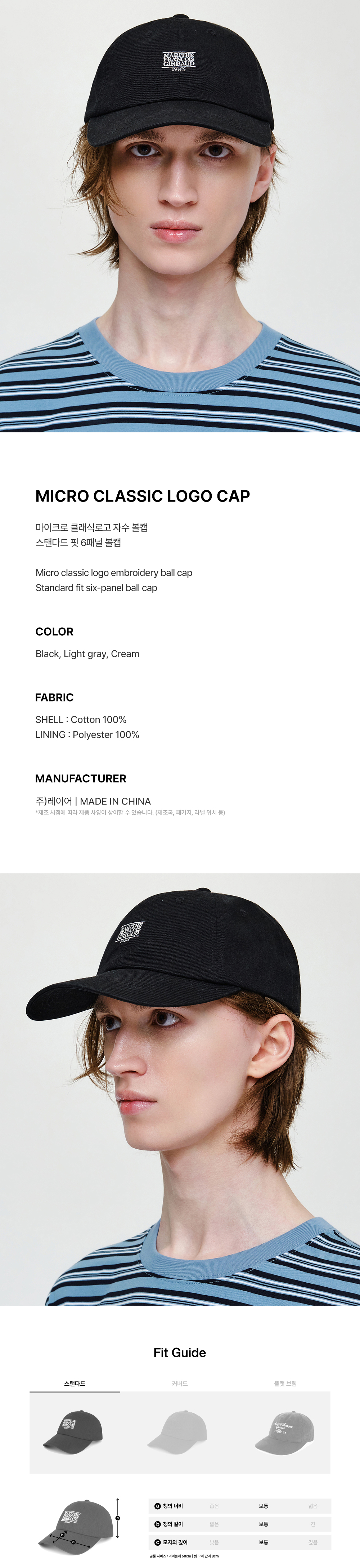 MICRO CLASSIC LOGO CAP - 3 COLORS BLACK