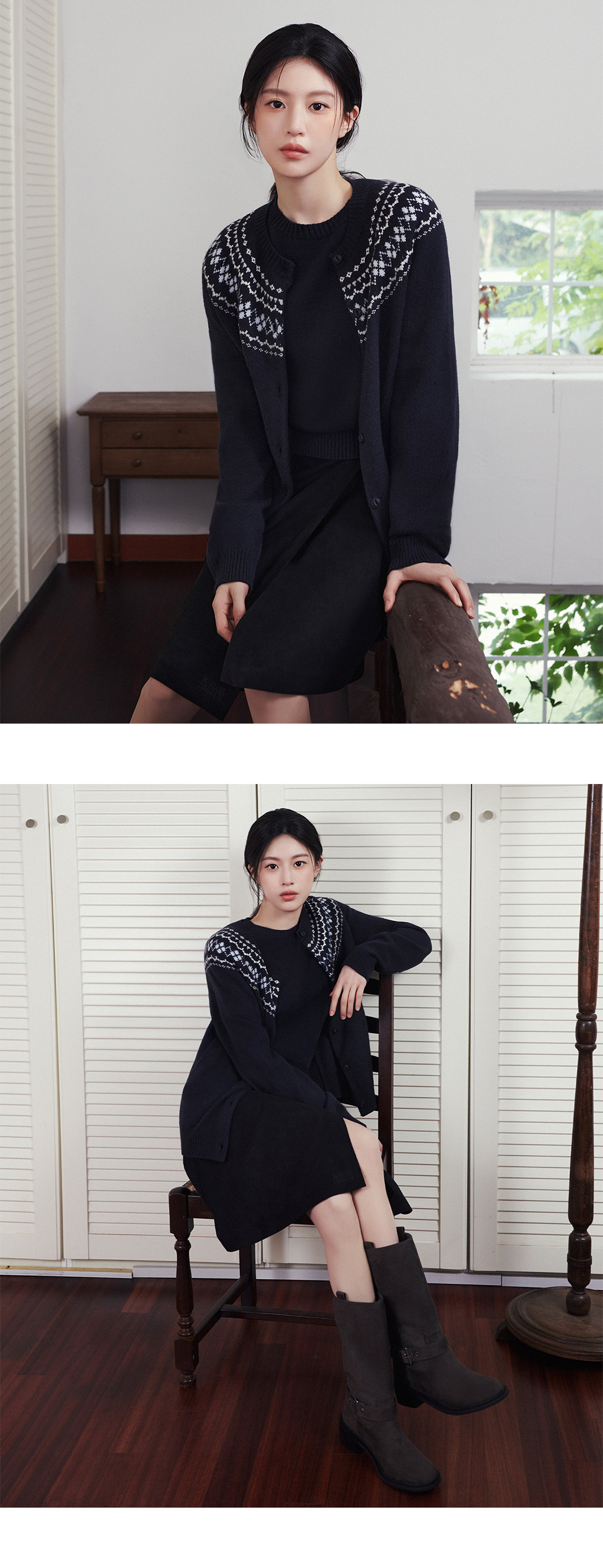 W SUEDE WRAP SKIRT - 2 COLORS BLACK