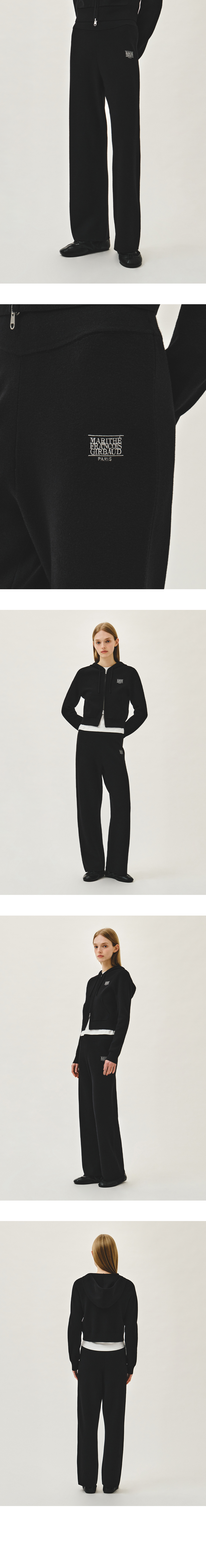 W CLASSIC LOGO KNIT PANTS - 4 COLORS BLACK