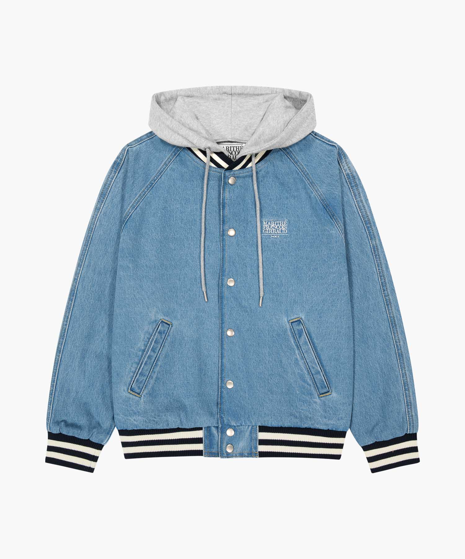 CLASSIC LOGO RAGLAN DENIM VARSITY JACKET light blue - MARITHÉ+FRANҪOIS ...
