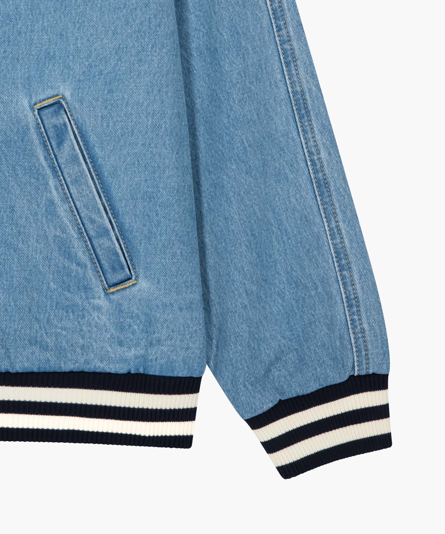 CLASSIC LOGO RAGLAN DENIM VARSITY JACKET light blue - MARITHÉ+FRANҪOIS ...