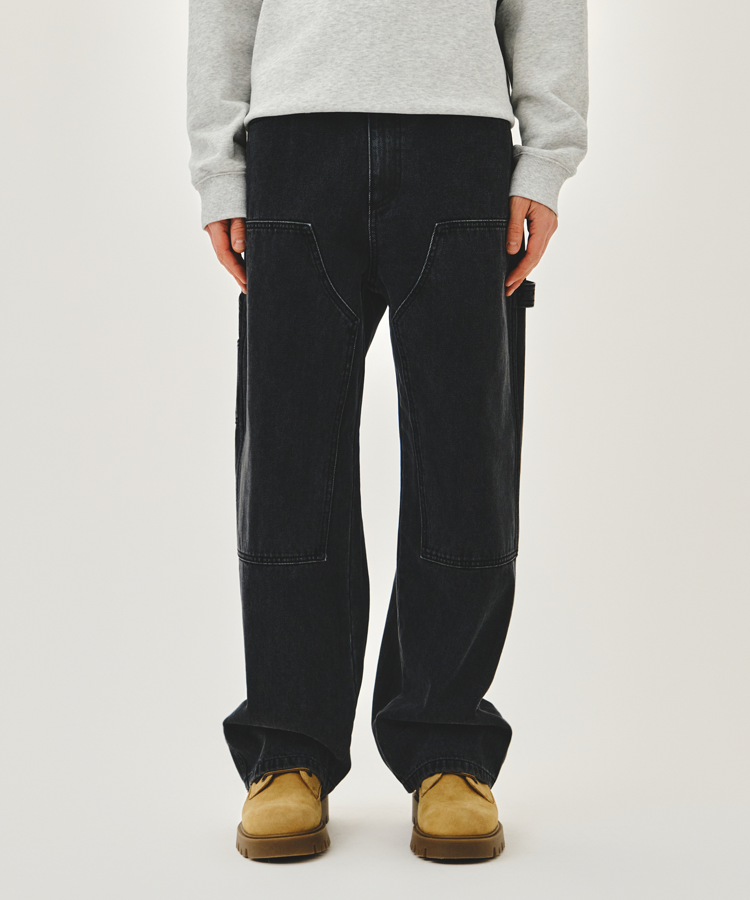 M DOUBLE KNEE DENIM PANTS black - MARITHÉ+FRANҪOIS GIRBAUD